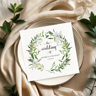 Elegante Botanische Grünanlage Wreath Wedding Serviette