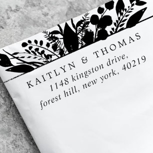 Elegante Botanische Grünpflanzen Hochzeit der Blum Permastempel