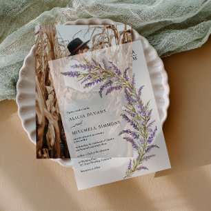 Elegante Botanische, handgemalte Lavendelhochzeit