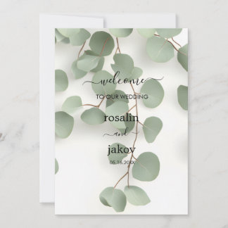 Elegante Botanische Hochzeit Einladung