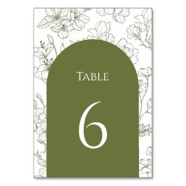 Elegante botanische Hochzeit mit floraler Schrift Tischnummer