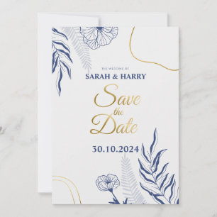 Elegante botanische Hochzeit-Save-the-Date-Karte Einladung