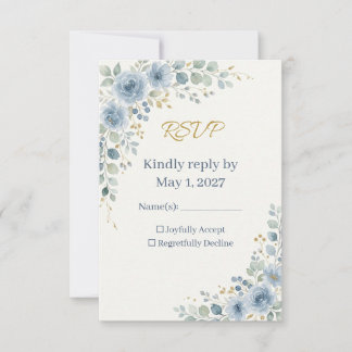 Elegante botanische Hochzeits-Antwortkarte, Staubb RSVP Karte