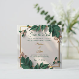 Elegante botanische Hochzeitseinladung