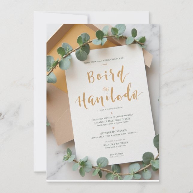 Elegante botanische Hochzeitseinladung | Modern Einladung (Vorderseite)
