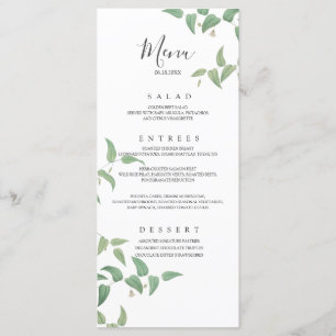 Elegante botanische Hochzeitslandschaft Vintag Menükarte