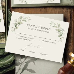 Elegante botanische Hochzeitungs-RSVP-Antwortkarte RSVP Karte