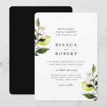 Elegante botanische Lemons Einladung zur Hochzeit