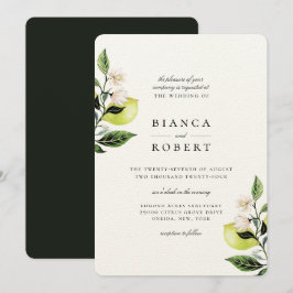 Elegante botanische Lemons Einladung zur Hochzeit