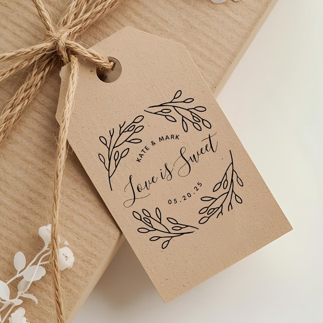 Elegante botanische Liebe ist süße Gastgeschenk Ho Gummistempel (Von Creator hochgeladen)