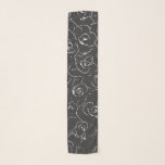 Elegante botanische Linie Zeichnend Muster Schwarz Schal<br><div class="desc">Ein einfaches,  modernes botanisches Design einer raffinierten Blumenlinie,  die Muster in Schwarz und Weiß zeichne.</div>