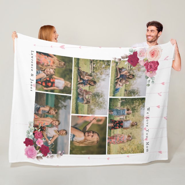 Elegante botanische Mama 6 Geschenke für Fotosamml Fleecedecke (Beispiel)