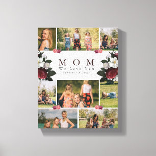 Elegante Botanische Mama Flora 8 Geschenke für Fot Leinwanddruck