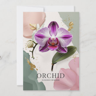 Elegante Botanische Nacht Orchid Einladung