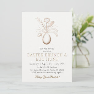 Elegante botanische Oster-Brunch-Einladungskarte Einladung