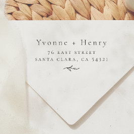 Elegante botanische Paare Rücksendeadresse Permastempel