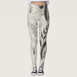 Elegante botanische Printmedien Hochwaiste Legging Leggings