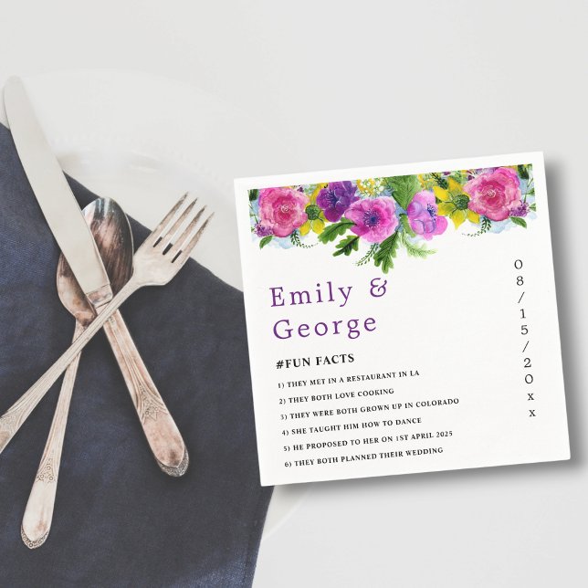 Elegante botanische Rose Blumenhochzeit Serviette (Von Creator hochgeladen)