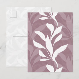 Elegante botanische Rose-Mauve-Blattwerk in Anmut Postkarte