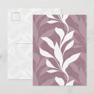 Elegante botanische Rose-Mauve-Blattwerk in Anmut Postkarte