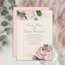 Elegante Botanische Rose Rosa Blütencreme Hochzeit