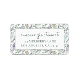 Elegante botanische Rücksendeadresse Adressaufkleber