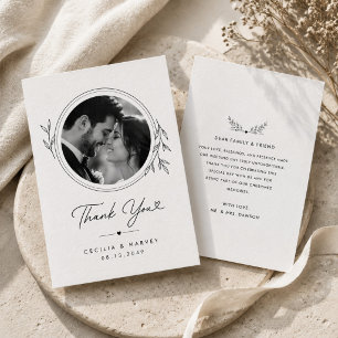Elegante botanische runde Hochzeit Danke