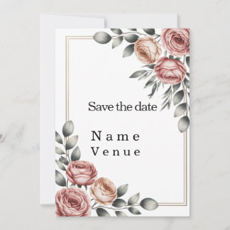 Elegante botanische Save-the-Date-Karte  Einladung