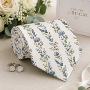 Elegante Botanische Staubblaue Hochzeit Krawatte