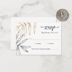 Elegante botanische Vegetation Tropische Hochzeit  Mitteilungskarte