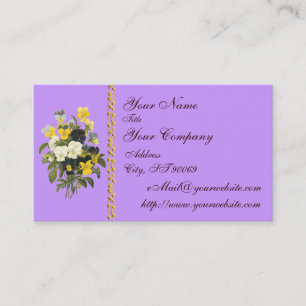 Elegante Botanische Violets - individuelle Visiten Visitenkarte
