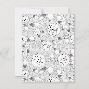 Elegante botanische Volkskunst-Grußkarte Feiertagskarte