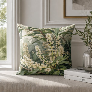 Elegante botanische Wasserfarbe Grün Kissen