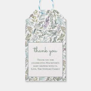 Elegante Botanische Wasserfarbenspülung Geschenkanhänger