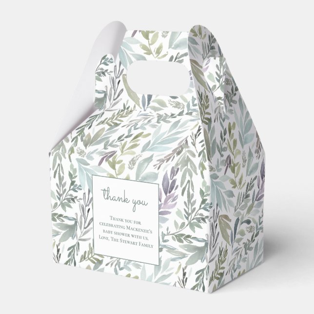 Elegante Botanische Wasserfarbenspülung Geschenkschachtel (Vorderseite)