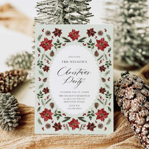 Elegante botanische Weihnachtsfeier-Party Einladun Einladung
