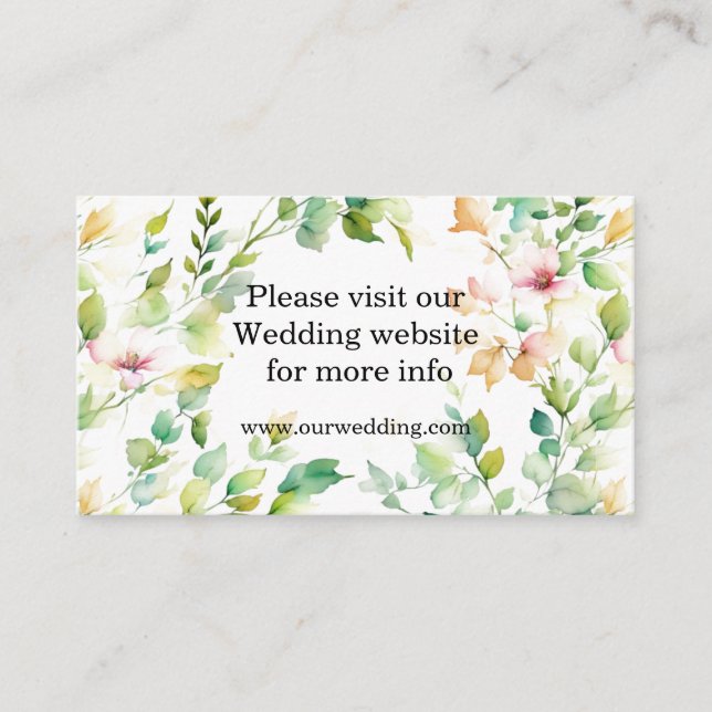 Elegante botanische Wildblumen Begleitkarte (Vorderseite)