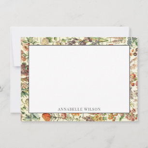 Elegante botanische Wildblumen-Blumen personalisie Mitteilungskarte