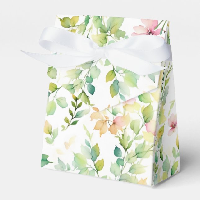 Elegante botanische Wildblumen Geschenkschachtel (Vorderseite)