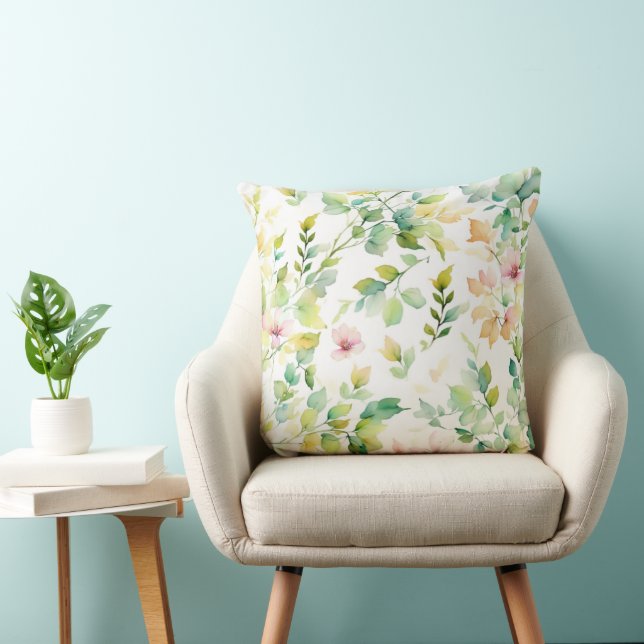 Elegante botanische Wildblumen Kissen (Stuhl )