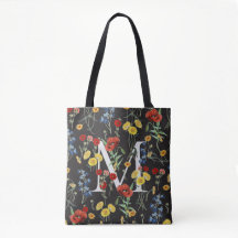Elegante botanische Wildblumen mit Name Monogram