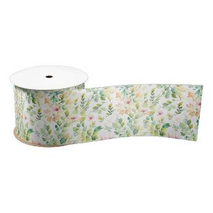 Elegante botanische Wildblumen Satinband