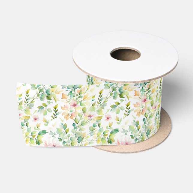 Elegante botanische Wildblumen Satinband (Spule)