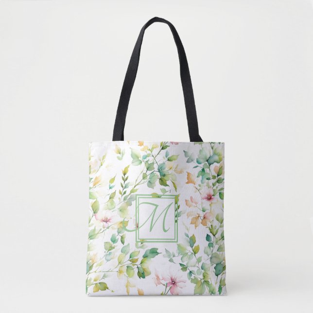 Elegante botanische Wildblumen Tasche (Vorderseite)