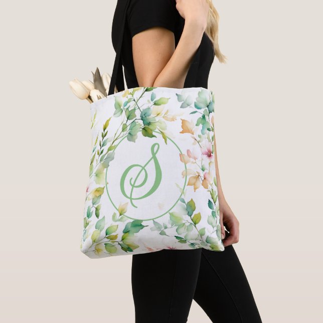 Elegante botanische Wildblumen Tasche (Von Nahem)