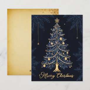 Élégante bougie d'arbre de Noël et carte cadeau