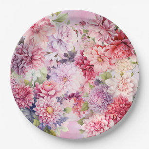Elegante Bouquets Pappteller