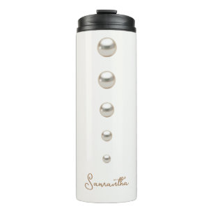 Elégante bouteille d'eau Pearls blanc