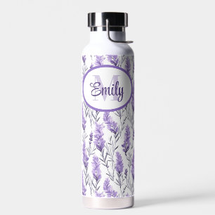 Élégante Bouteille d'eau violet russe Sage Fleurs