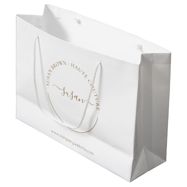 Elegante Boutique kundenspezifische große Papierve Große Geschenktüte (Vorderseite Schrägansicht)